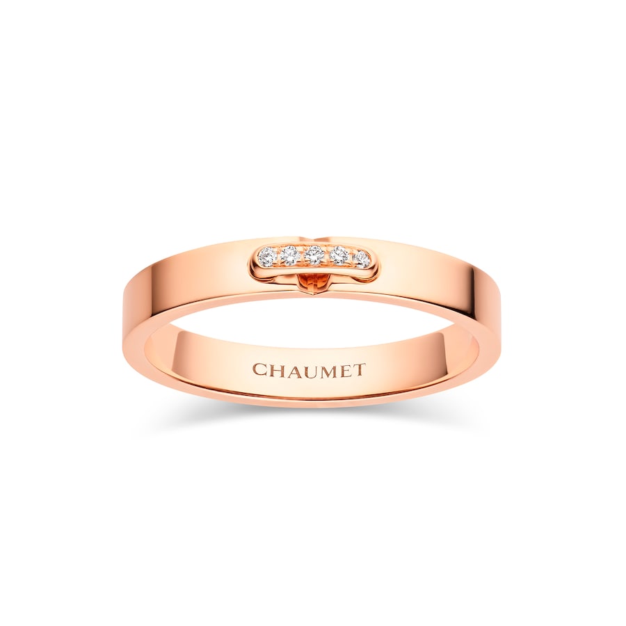 Liens Evidence - Ring - Rose Gold - W/Diamonds - 3mm