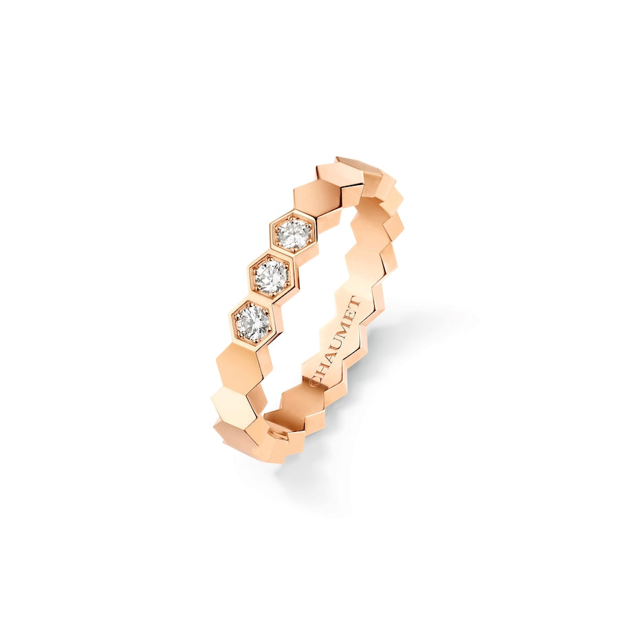 Bee de Chaumet - Ring Rose Gold - 3 Diamonds - 3.5mm