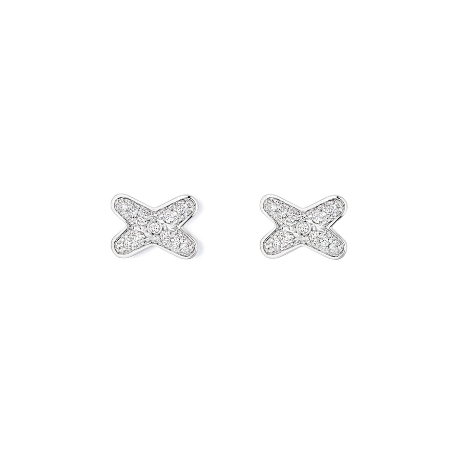 Jeux de Liens - Earring - White gold - Full Pave