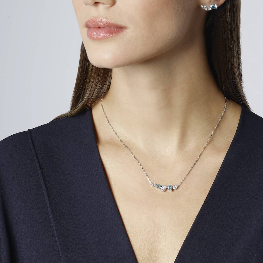 Josephine Rounde d'Aigrette - Necklace - Aquamarine & Diamond