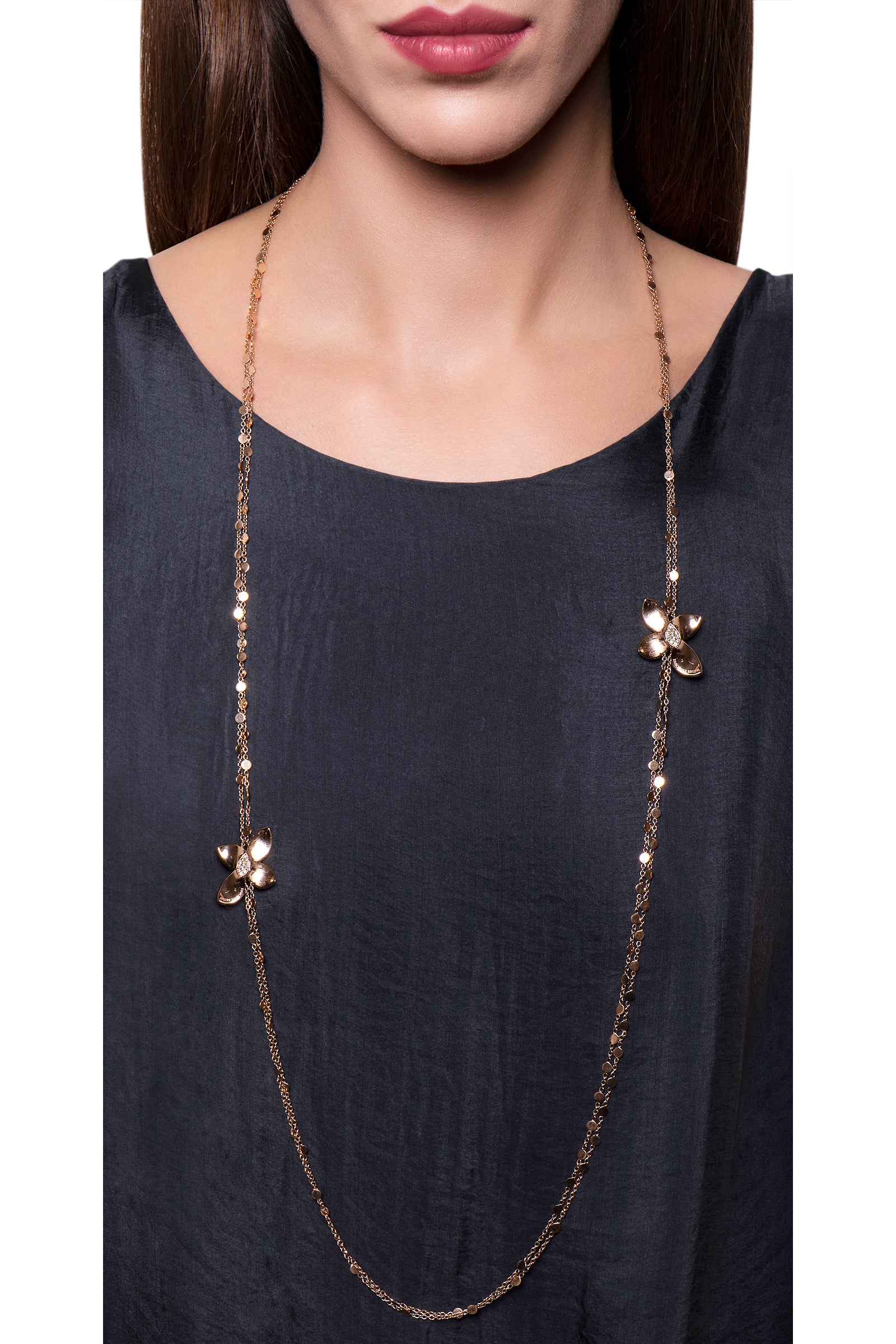 Giardini Segreti Sautoir - Rose Gold - 2 Flower