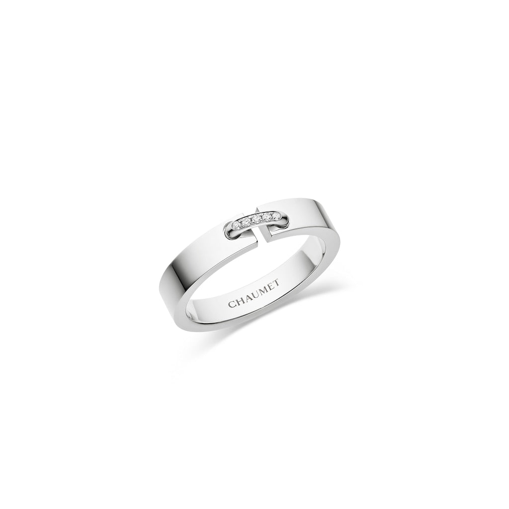 Liens Evidence - Ring - White Gold - W/Diamonds - 4mm