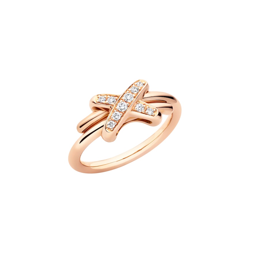 Jeux de Liens - Ring - Rose Gold - Semi Pave - 2mm