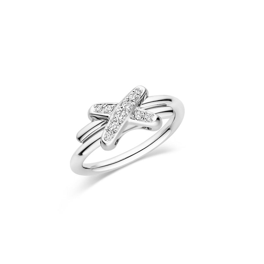 Jeux de Liens - Ring - White Gold - Semi Pave - 2mm