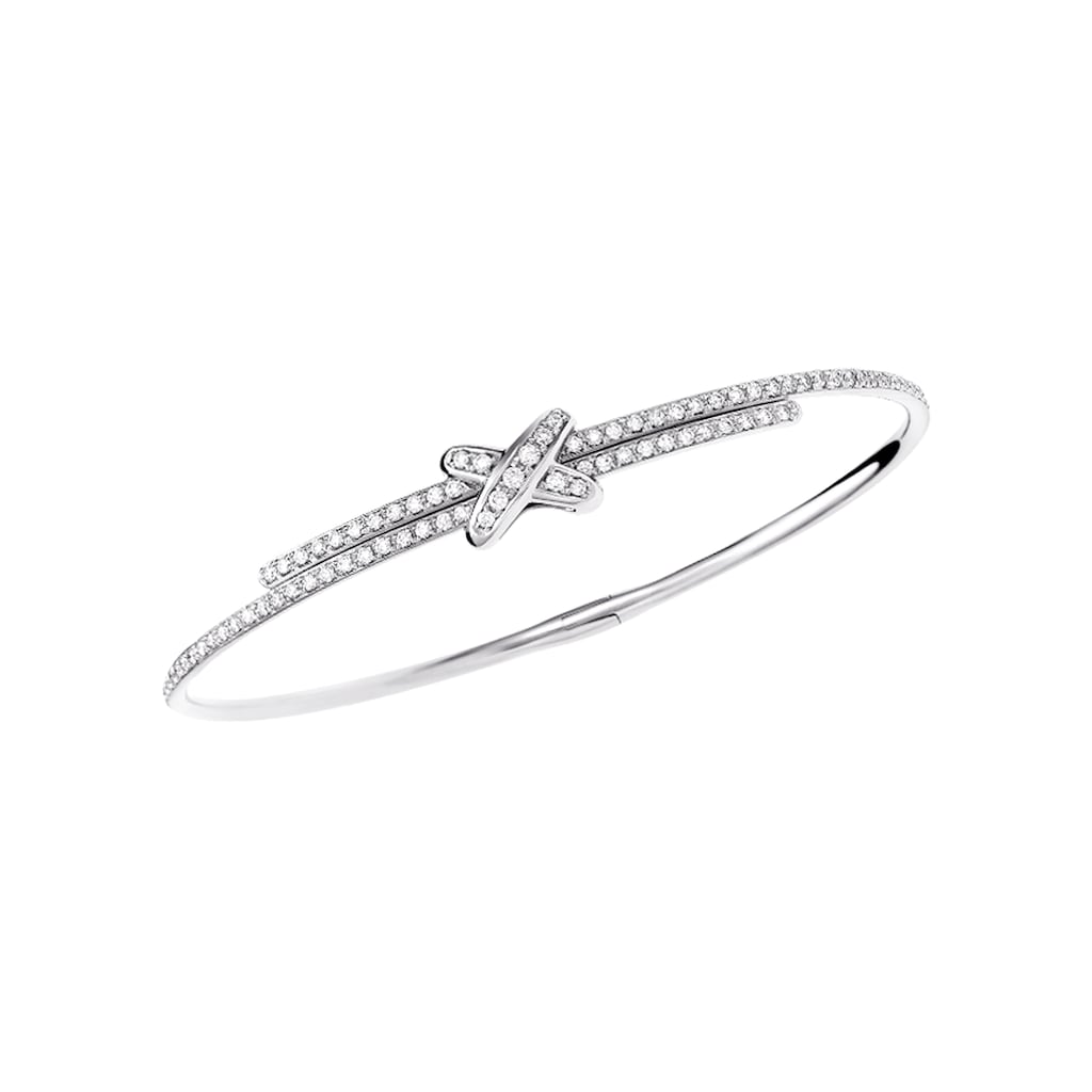 Jeux de Liens - Bracelet - White Gold - Semi Pave - X