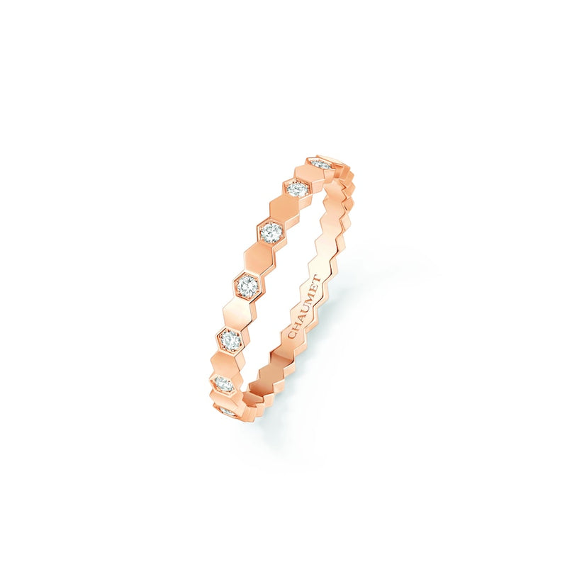 Bee de Chaumet - Ring - Rose Gold - Semi Pave - 2.5mm