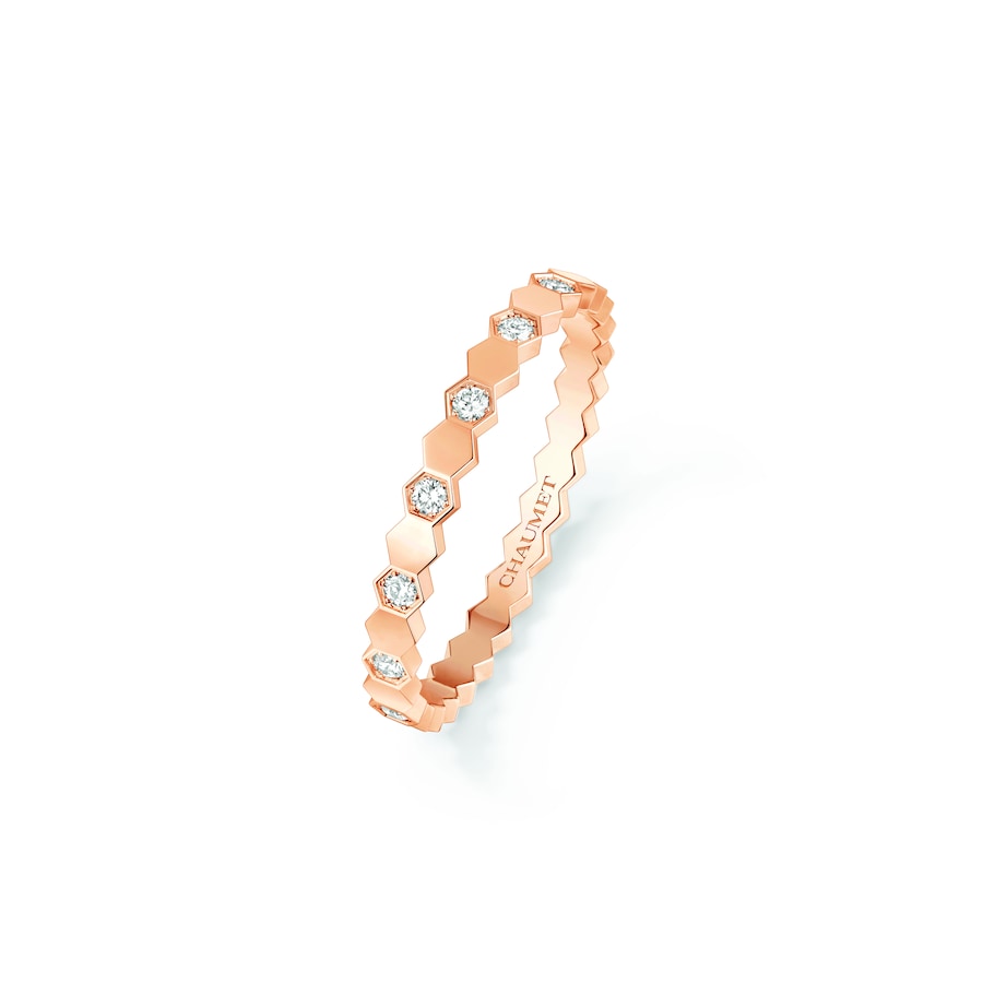 Bee de Chaumet - Ring - Rose Gold - Semi Pave - 2.5mm