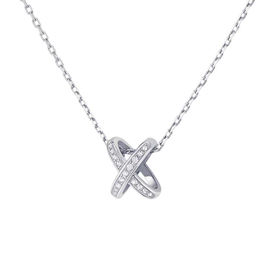 Jeux de Liens - Necklace - White Gold - Full Pave - X