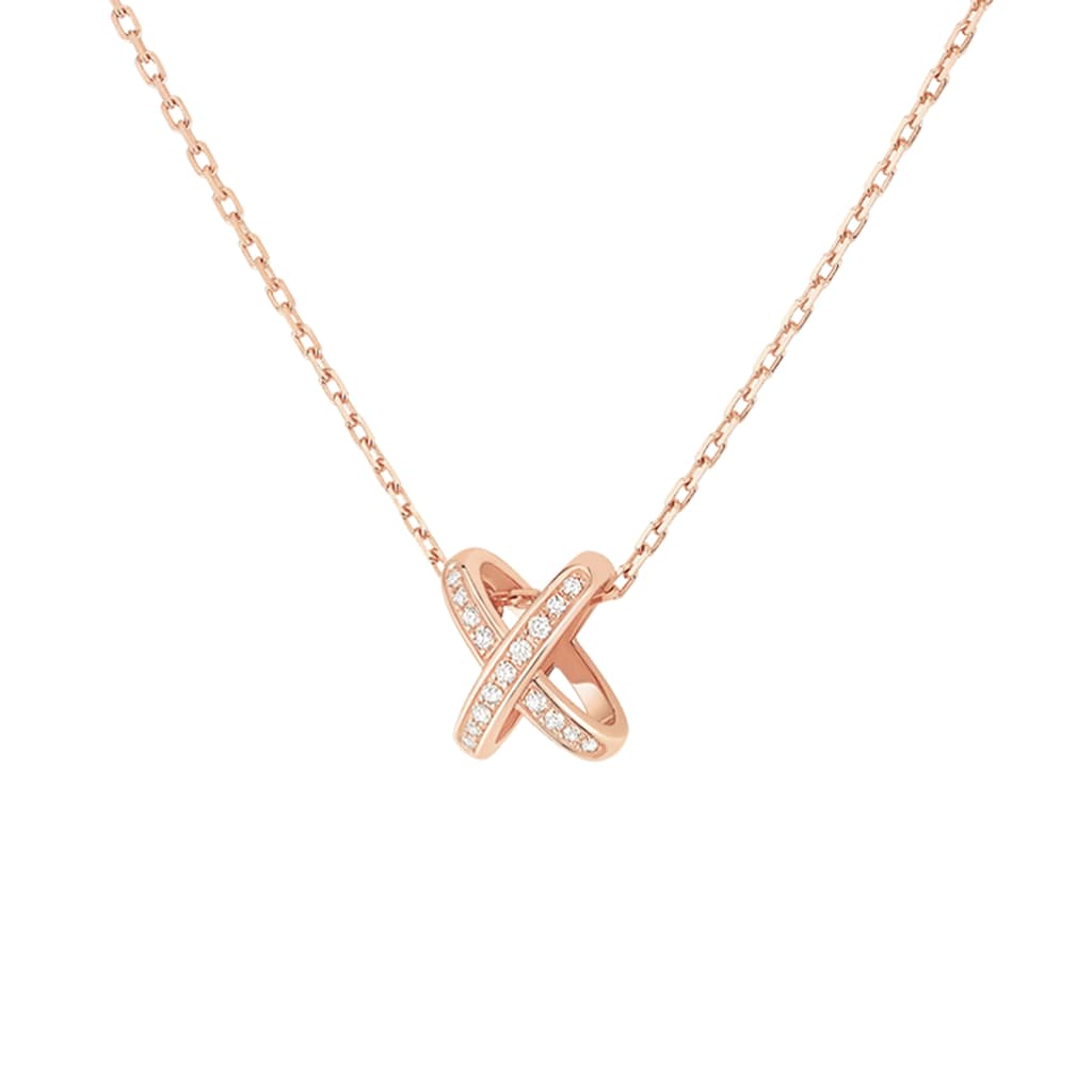 Jeux de Liens - Necklace - Rose Gold - Full Pave - X