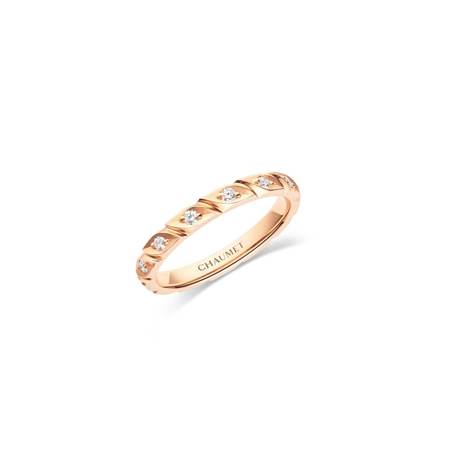Torsade - Ring - Rose Gold - 8 Diamonds - 2.5mm