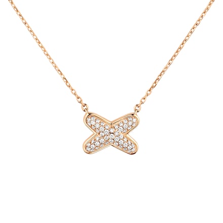 Jeux de Liens - Necklace - Rose Gold - Full Pave