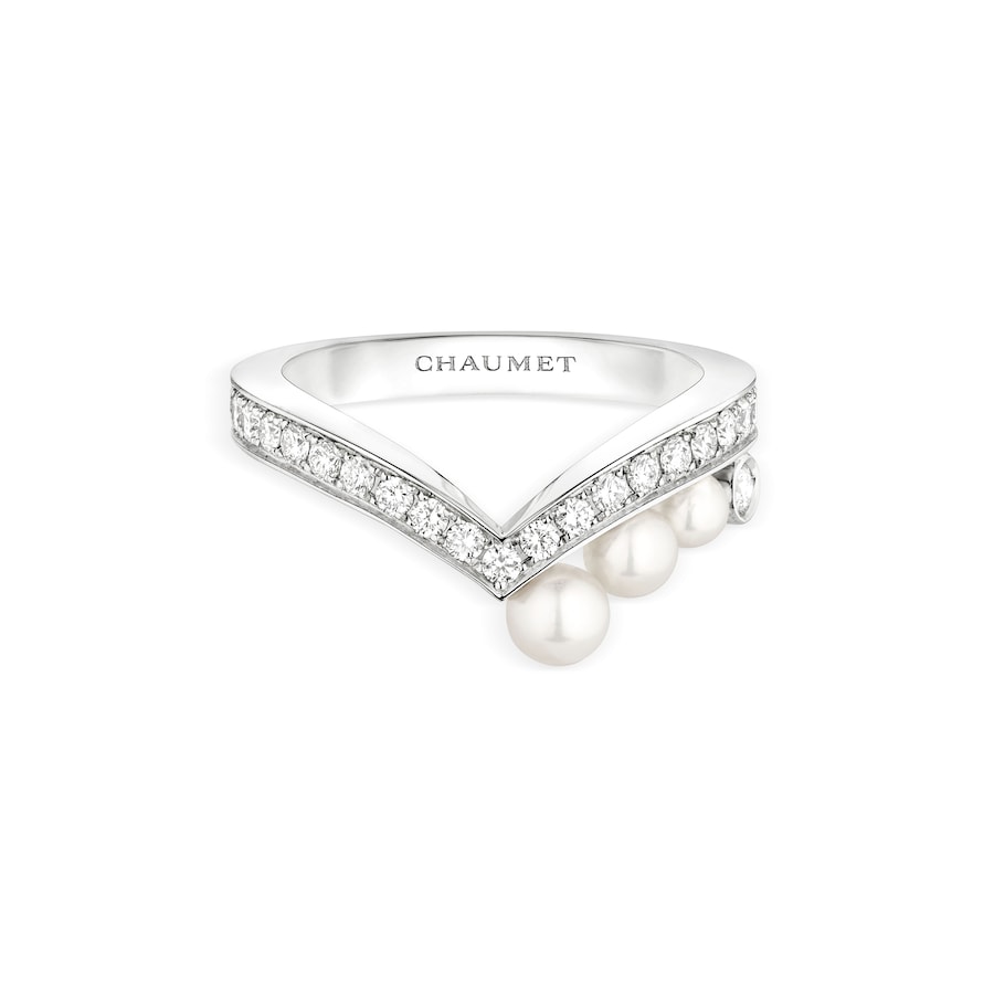 Josephine Aigrette - Ring - White Gold - 3 Pearls