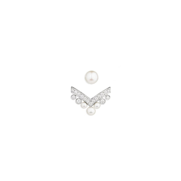 Josephine Aigrette - Earring - White Gold - Mother of Pearl