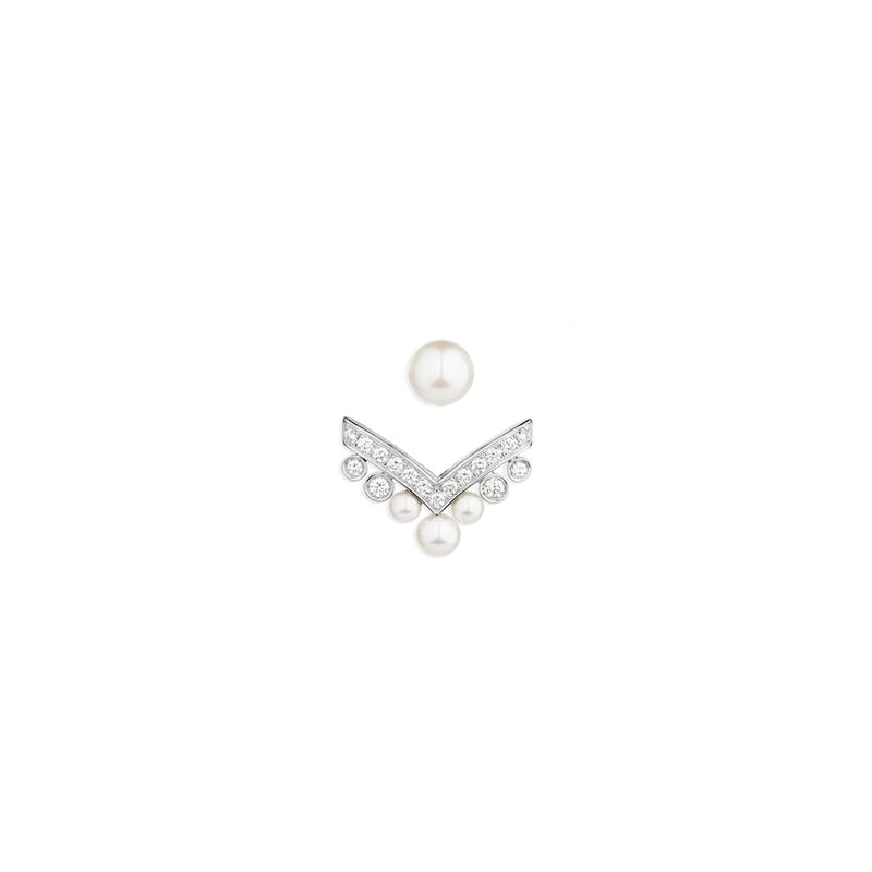 Josephine Aigrette - Earring - White Gold - Mother of Pearl