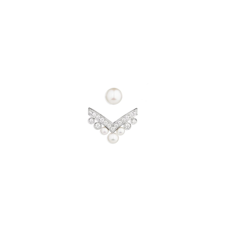 Josephine Aigrette - Earring - White Gold - Mother of Pearl