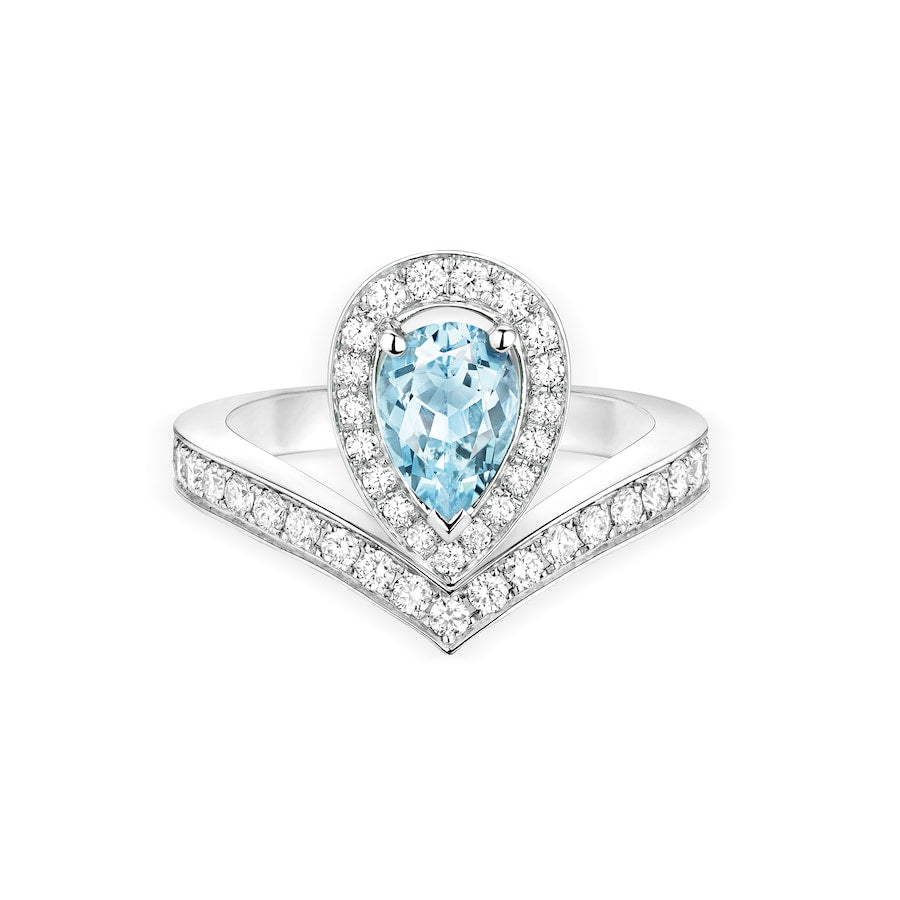 Josephine Aigrette - Ring - White Gold - Aquamarine