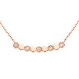 Bee de Chaumet - Necklace - Rose Gold - Semi Pave - Honeycomb