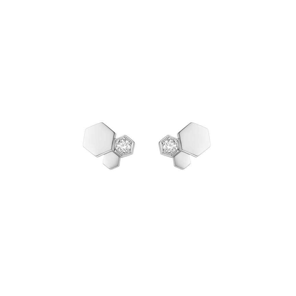 Bee de Chaumet - Earrings - White Gold - Honeycomb