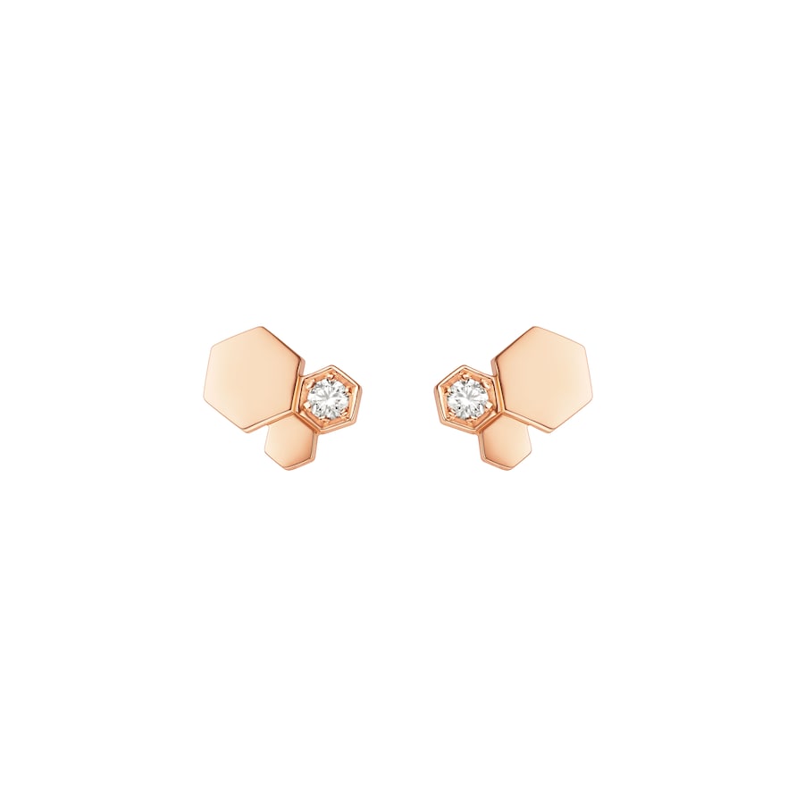 Bee de Chaumet - Earrings - Rose Gold - Honeycomb