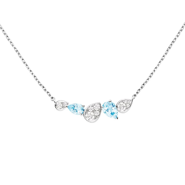 Josephine Rounde d'Aigrette - Necklace - Aquamarine & Diamond