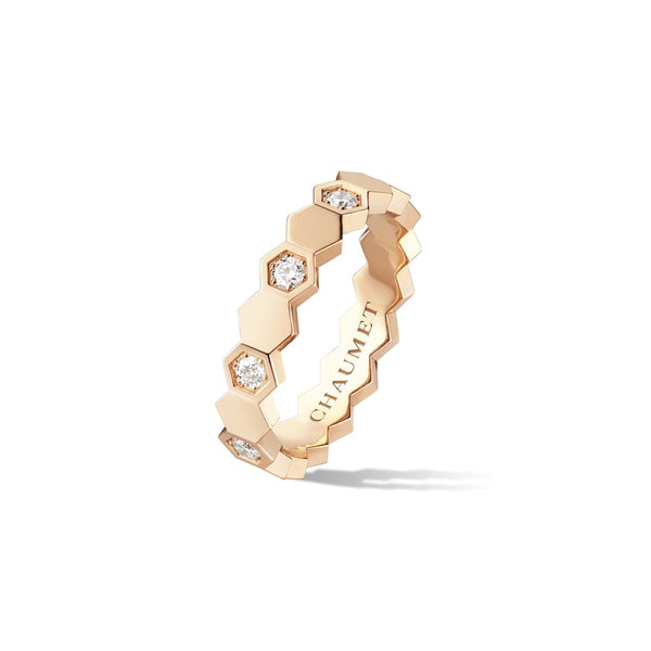Bee de Chaumet - Ring - Rose Gold - Semi Pave - 4mm