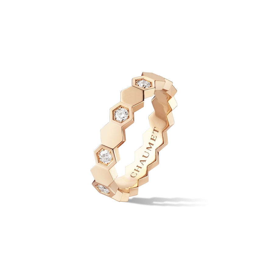Bee de Chaumet - Ring - Rose Gold - Semi Pave - 4mm