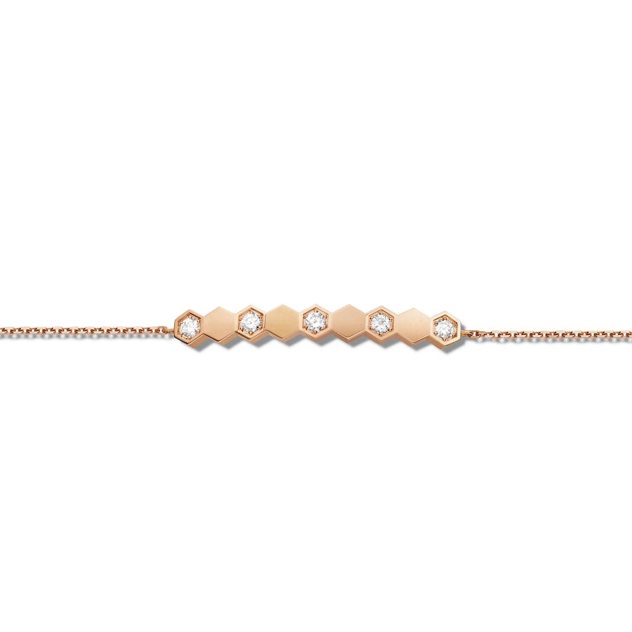 Bee de Chaumet -  Bracelet -  Rose Gold - Semi Pave - Chain