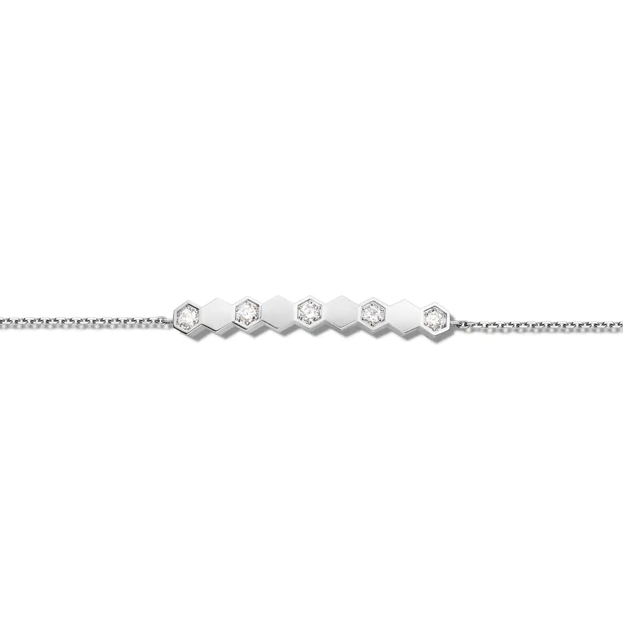 Bee de Chaumet -  Bracelet - White Gold - Semi Pave -  Chain