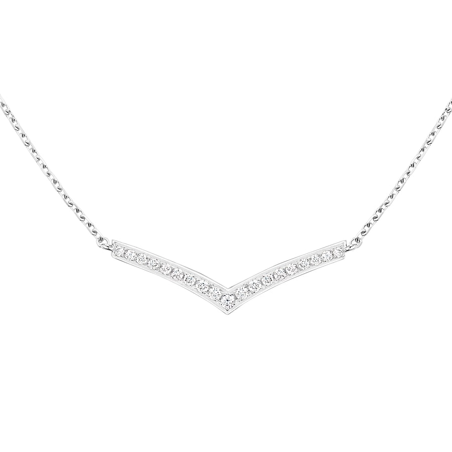 Joséphine Aigrette - Necklace - White Gold - Full Pave