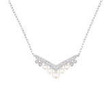 Josephine Aigrette - Necklace - White Gold - Mother of Pearl