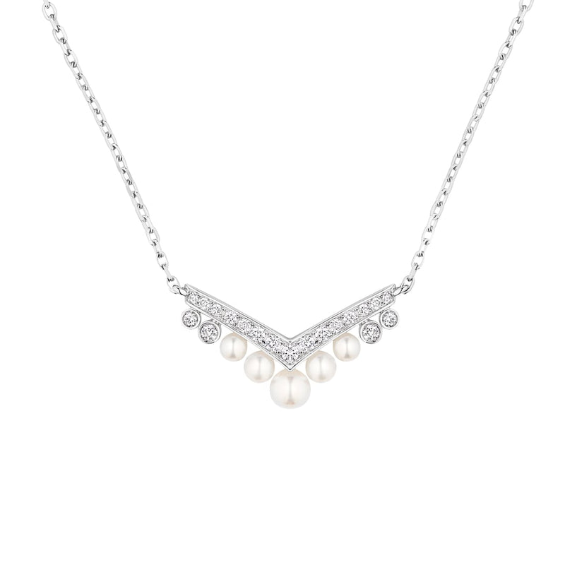 Josephine Aigrette - Necklace - White Gold - Mother of Pearl