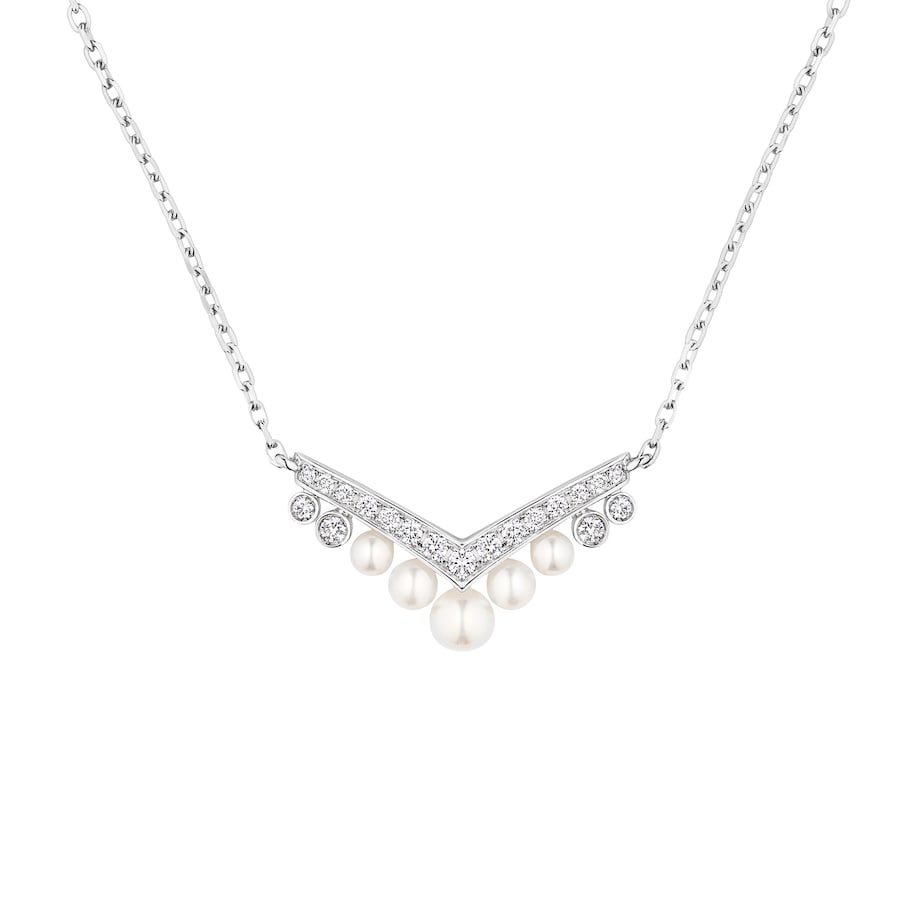 Josephine Aigrette - Necklace - White Gold - Mother of Pearl