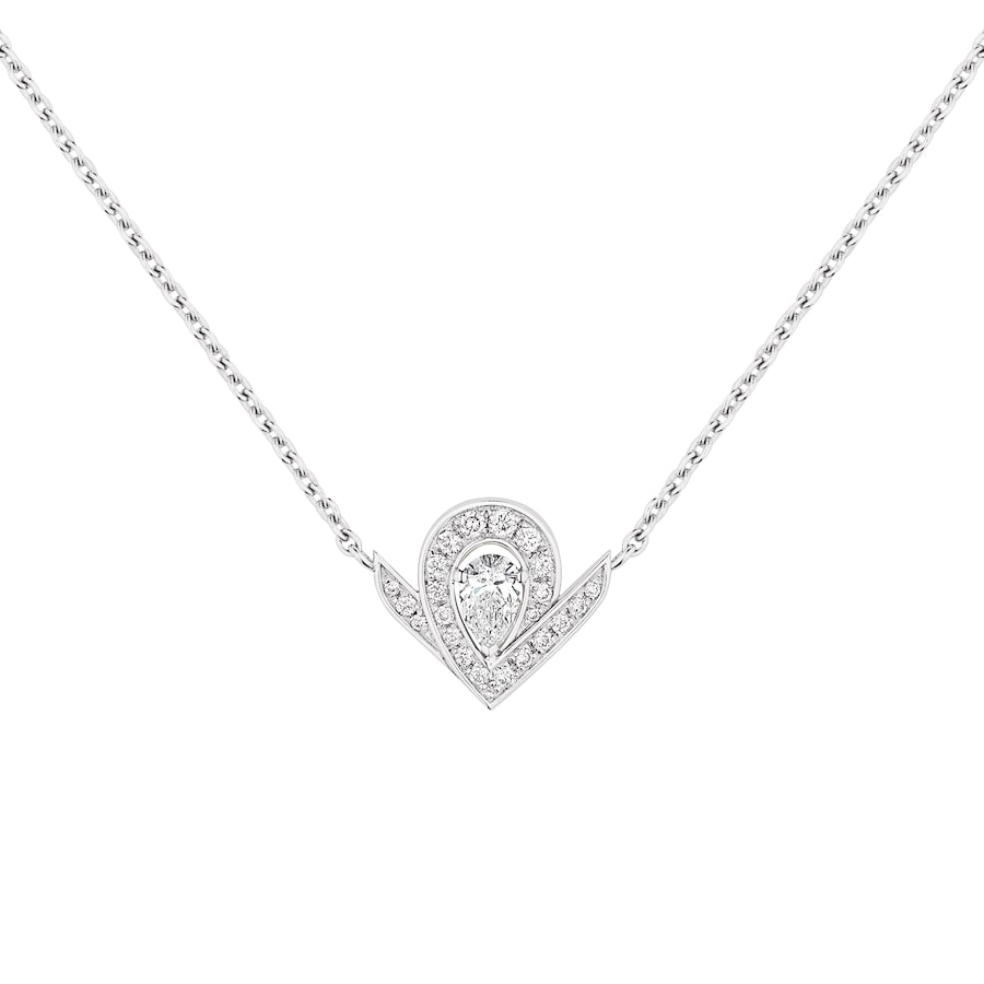 Josephine Aigrette - Necklace - White Gold - Pear cut Diamond