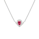 Josephine Aigrette - Necklace - White Gold - Rubellite