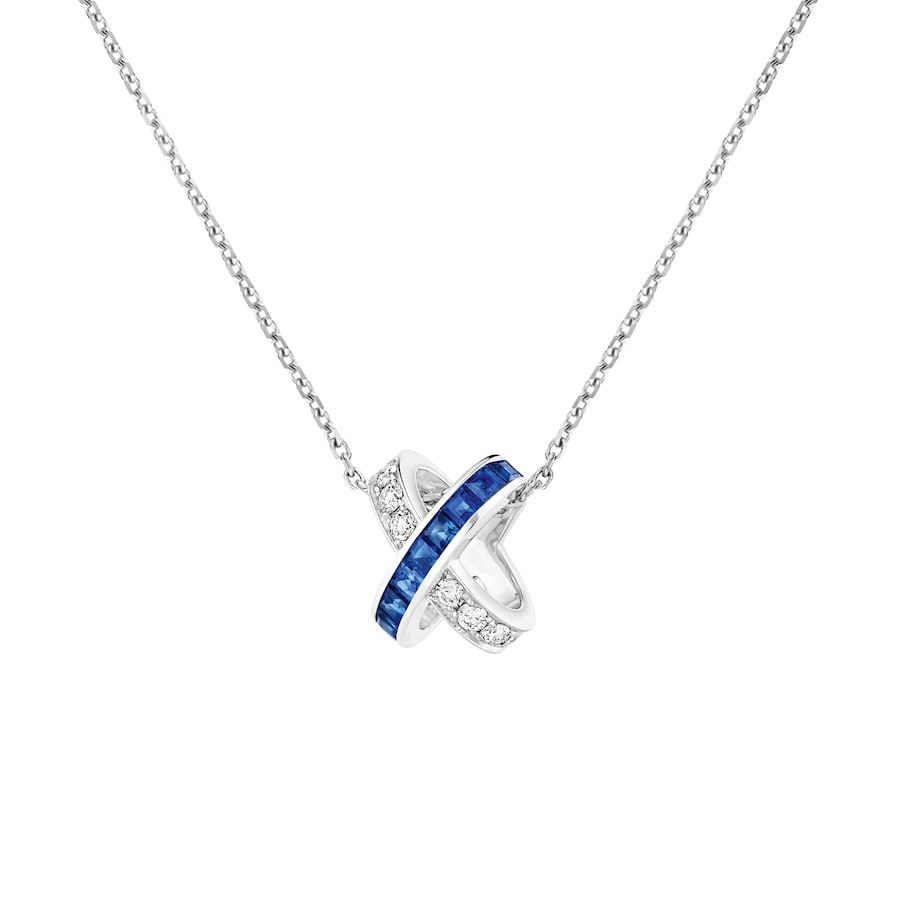 Jeux de Liens - Necklace - White Gold - Saphires