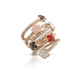 Figlia Dei Fiori Ring - Pink & Red - 6