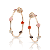 Figlia Dei Fiori Hoops - Pink & Red