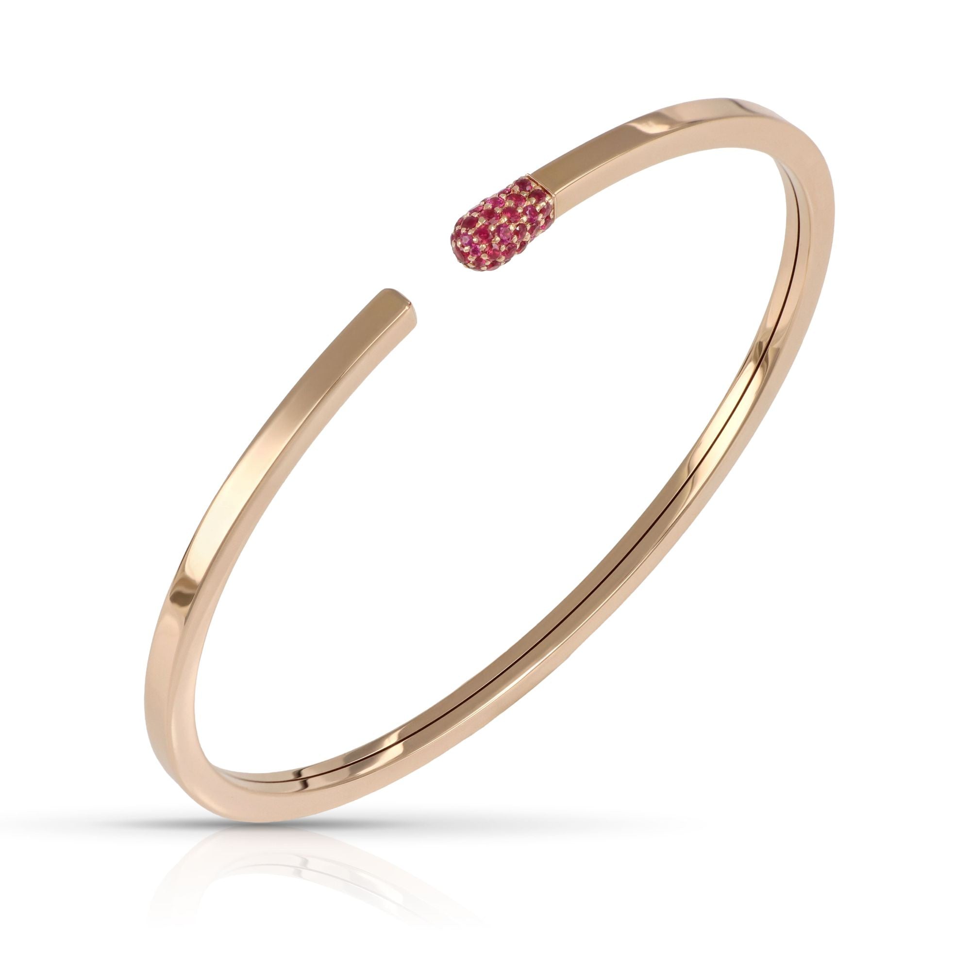 Accendimi - Bracelet - Rose gold - Rubies - 2.8mm