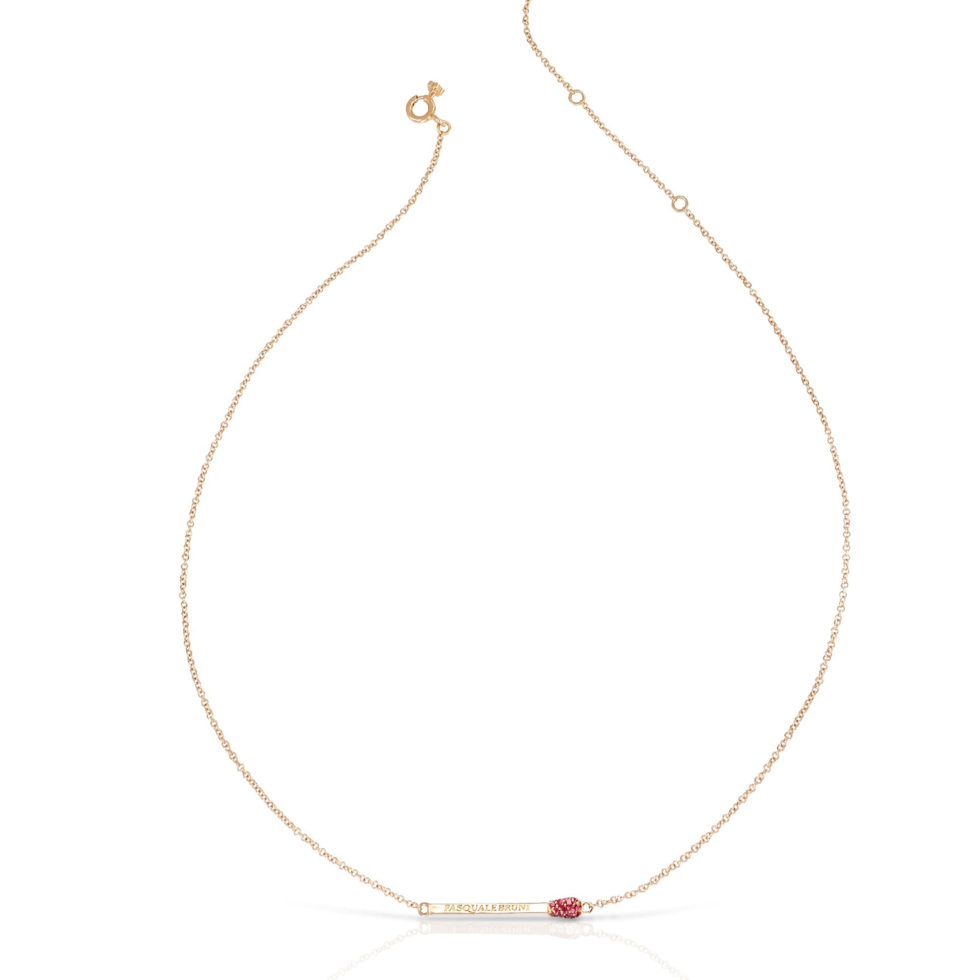 Accendimi - Necklace - Chain - Rose Gold - Rubies