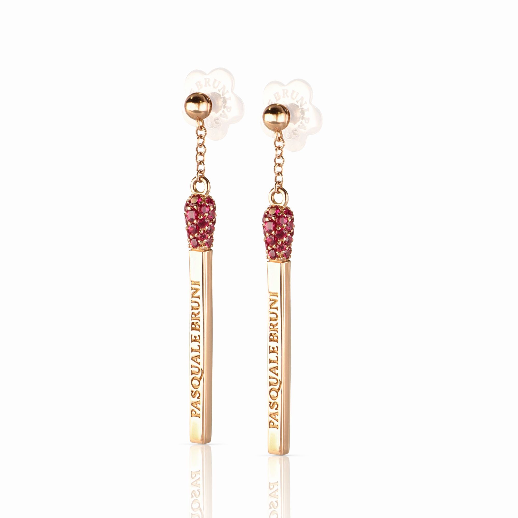Accendimi - Earrings - Rose Gold - Rubies