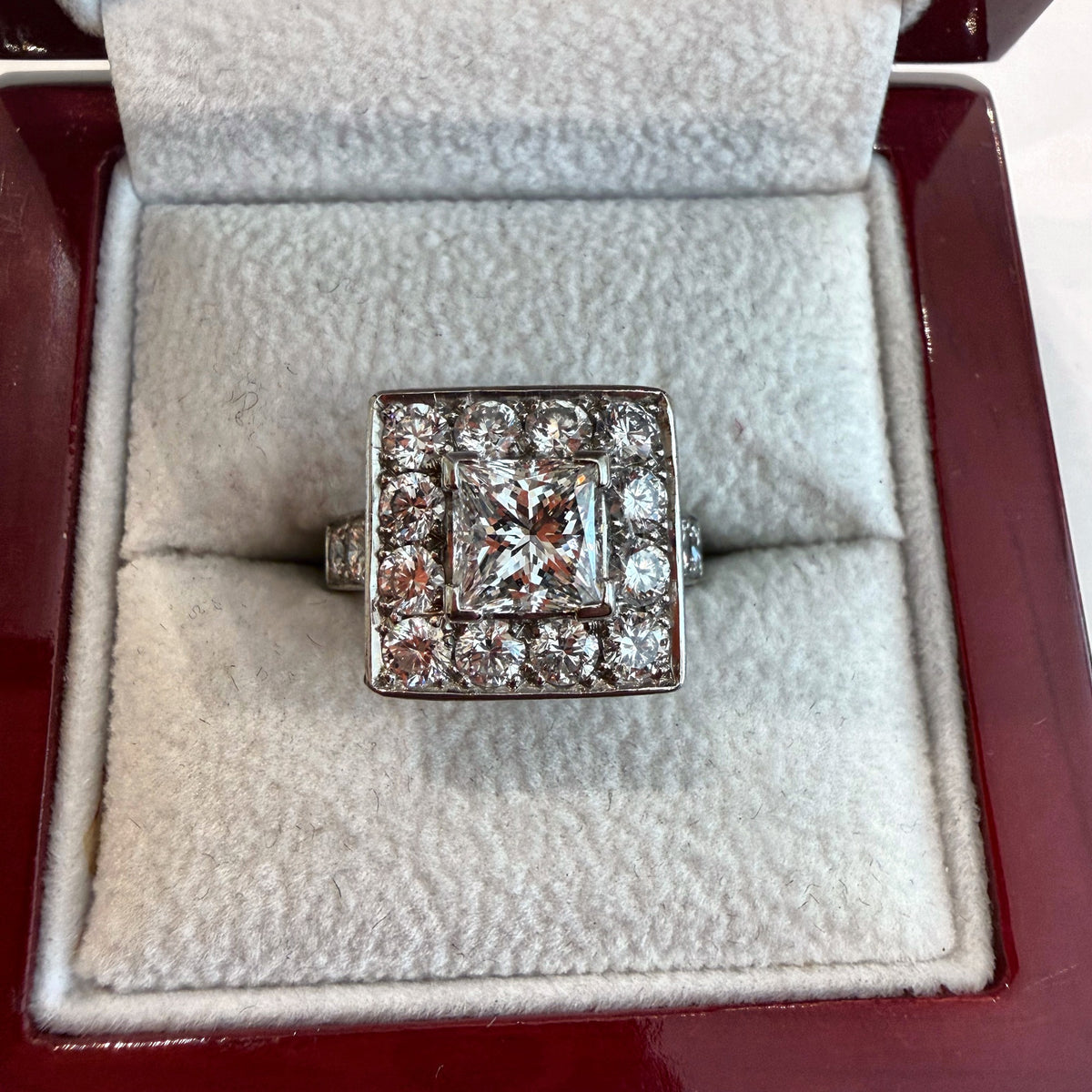 Sutcliffe Princess Cut Diamond Cluster Ring