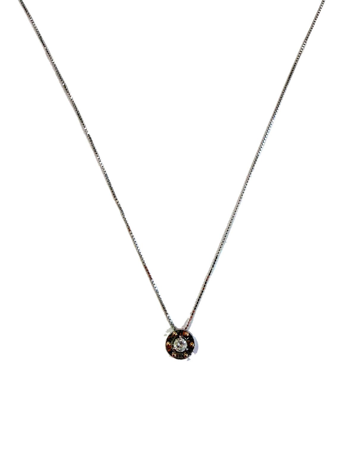 DNA necklace white and rose gold 0.1ct