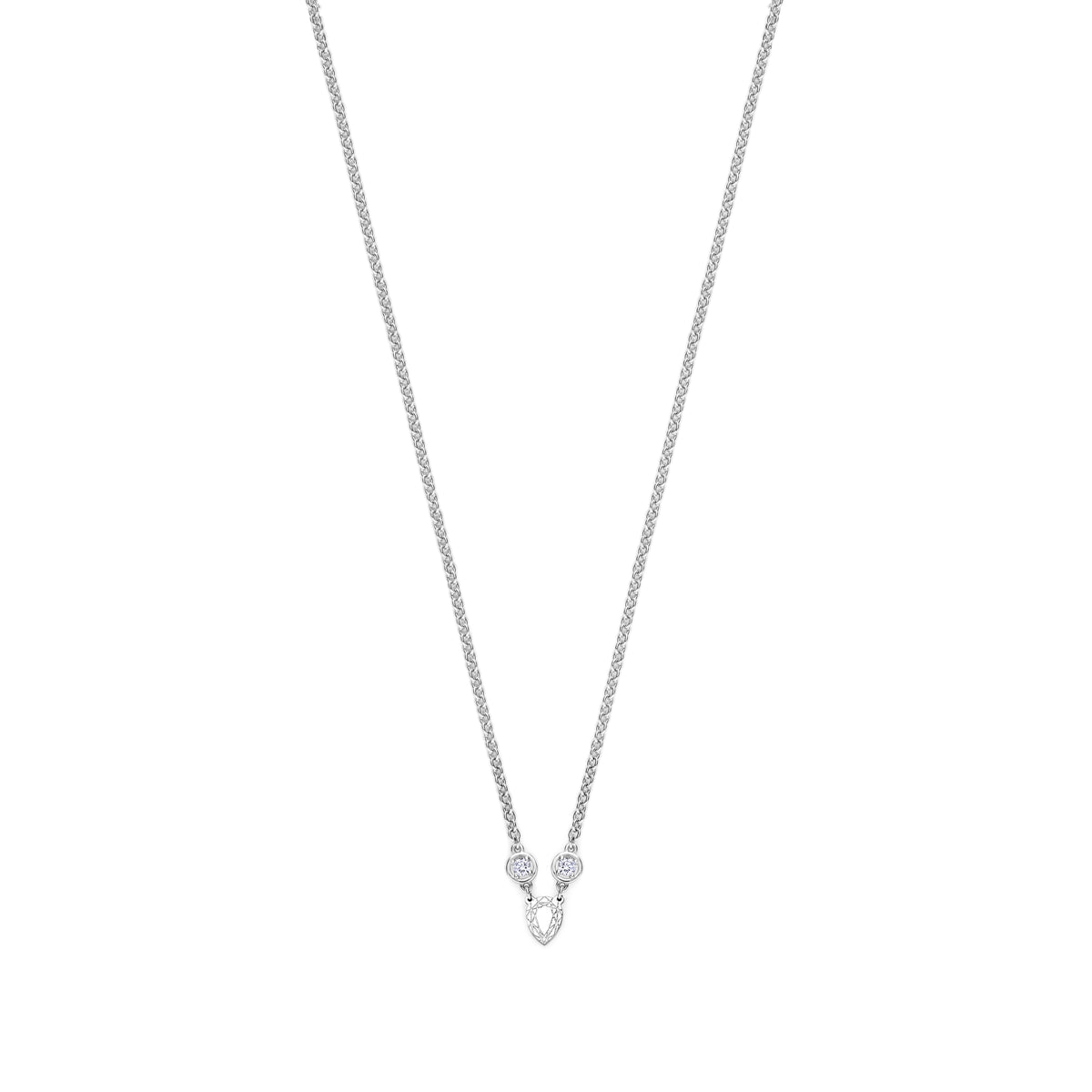Shapes of Love Necklace WG 0.1ct PS