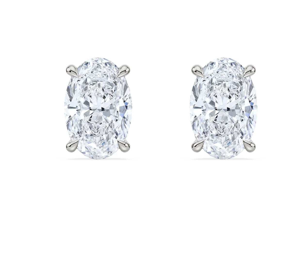 Royal Asscher - Constance Diamond Studs - Oval  0.50-0.53ct - White Gold