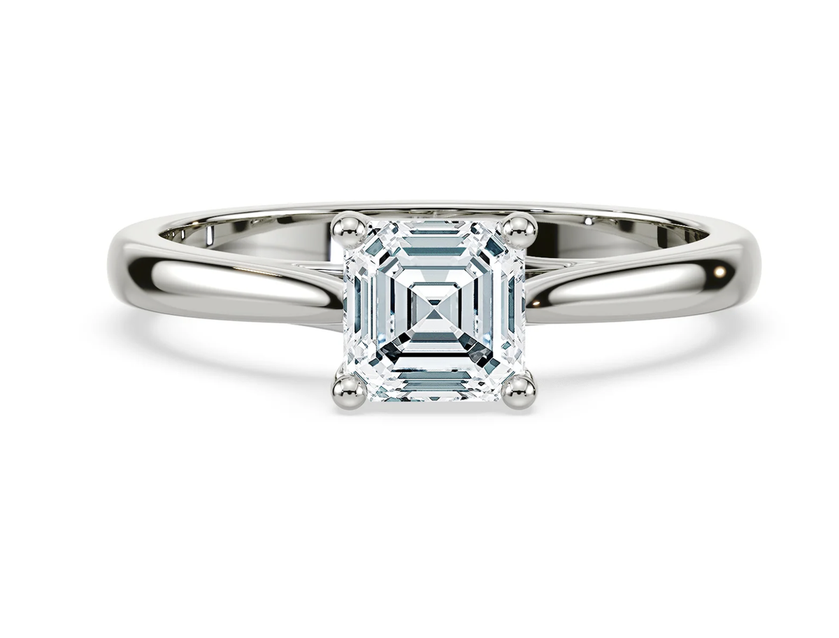 Royal Asscher - Faustina Solitaire - Asscher Cut 1.02ct - White Gold