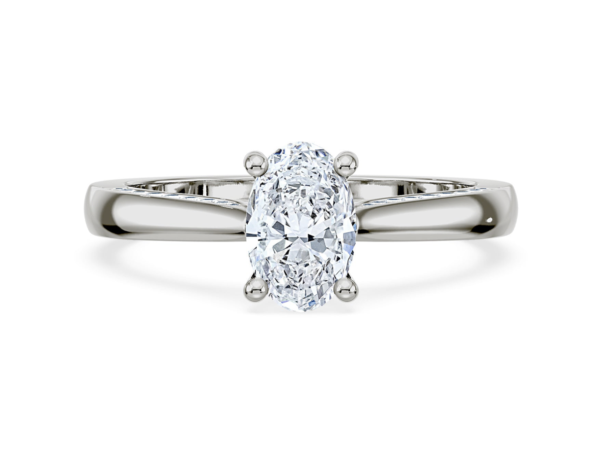 Royal Asscher - Lucie Solitaire - Oval Cut 1.09ct - White Gold