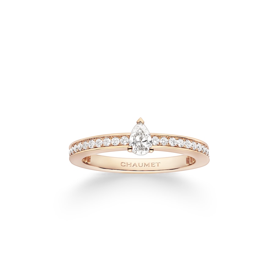 Triomphe - Ring - Rose Gold - Pear shaped Diamond